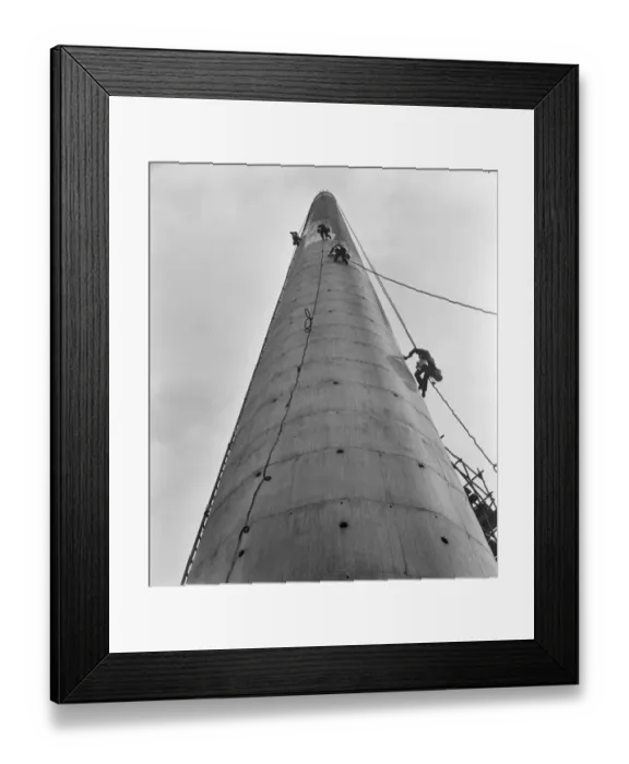 Framed Print : Working on a chimney JLP01_08_060724