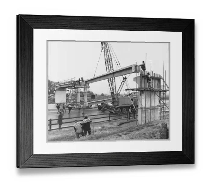Framed Print : Footbridge construction JLP01_01_062_097