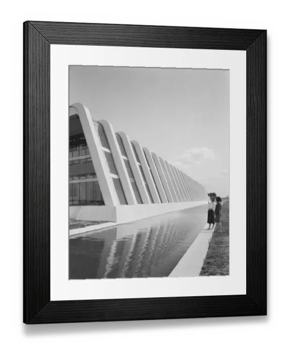 Framed Print : Structural glazing and ornamental lake JLP01_09_832102