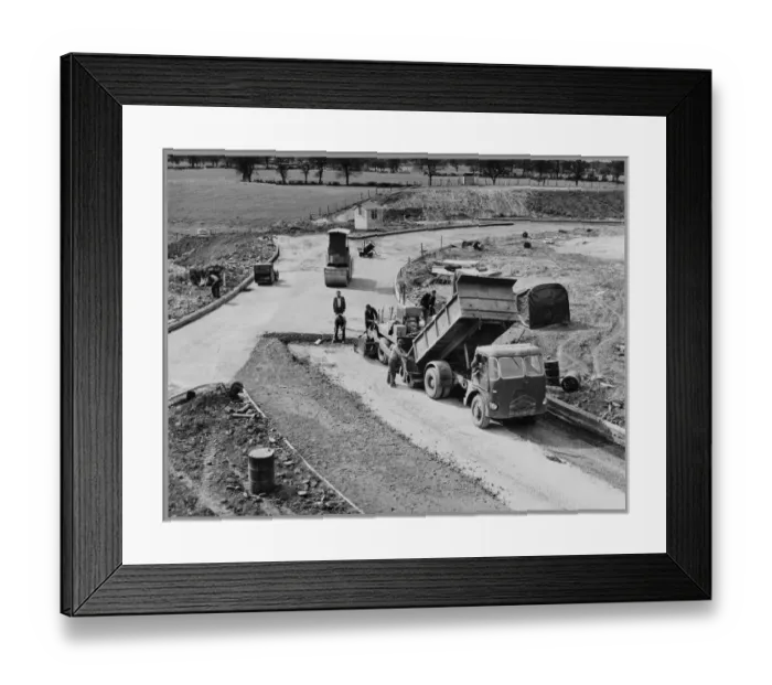 Framed Print : Laying base course JLP01_01_165_47