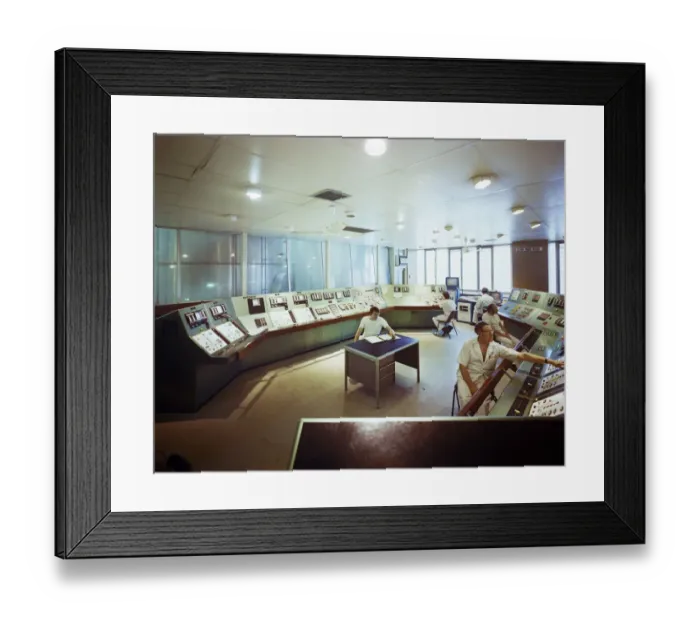 Framed Print : Sugar refinery control desk JLP01_10_12829