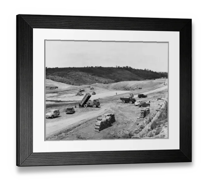 Framed Print : M6 construction Madeley Heath JLP01_01_165_39