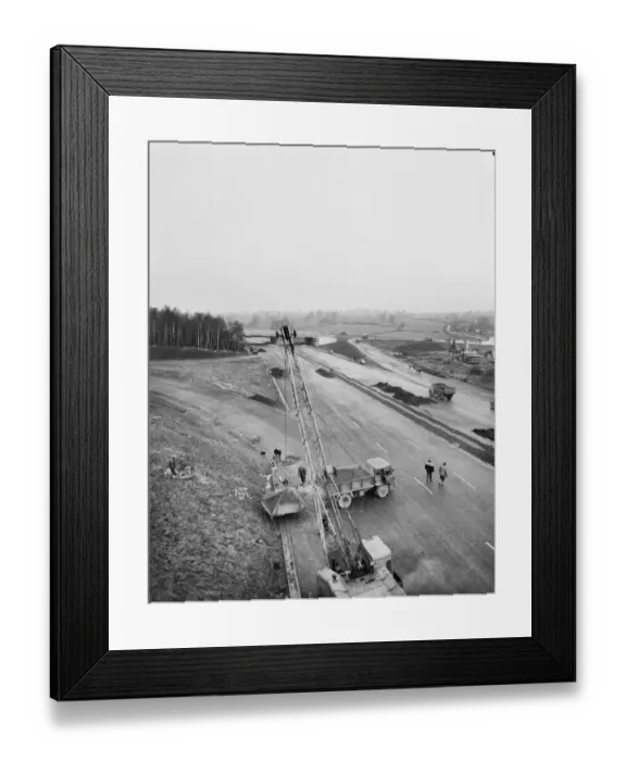 Framed Print : M6 under construction JLP01_08_064257