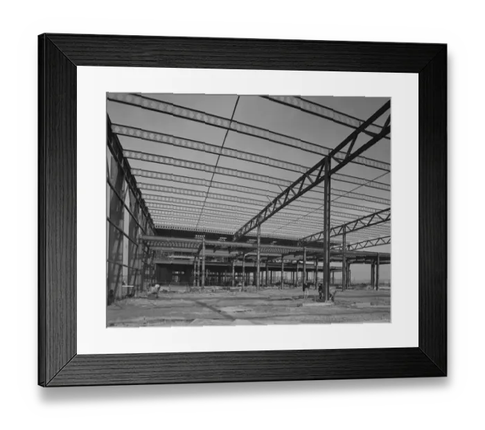 Framed Print : Constructing a clear span JLP01_08_090832