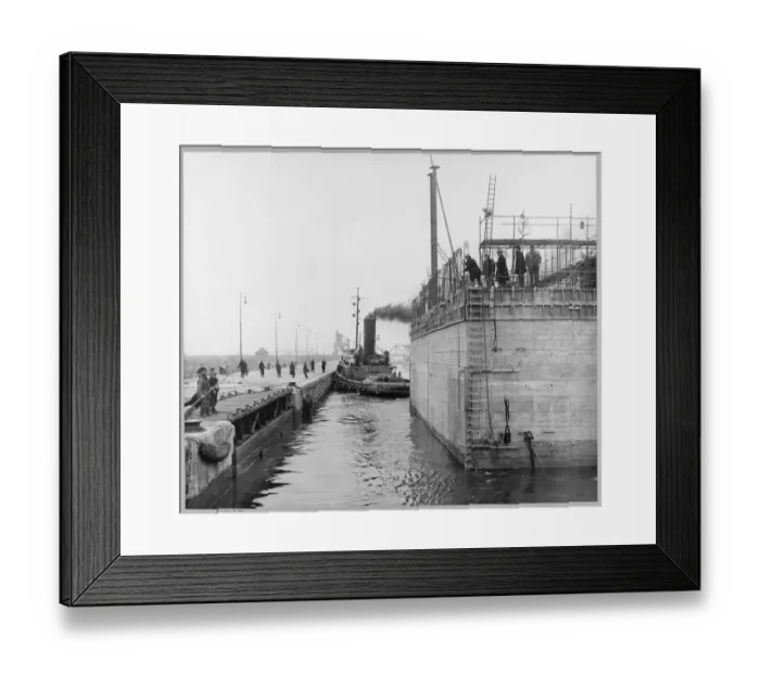 Framed Print : Manouevring a concrete caisson JLP01_01_063_04