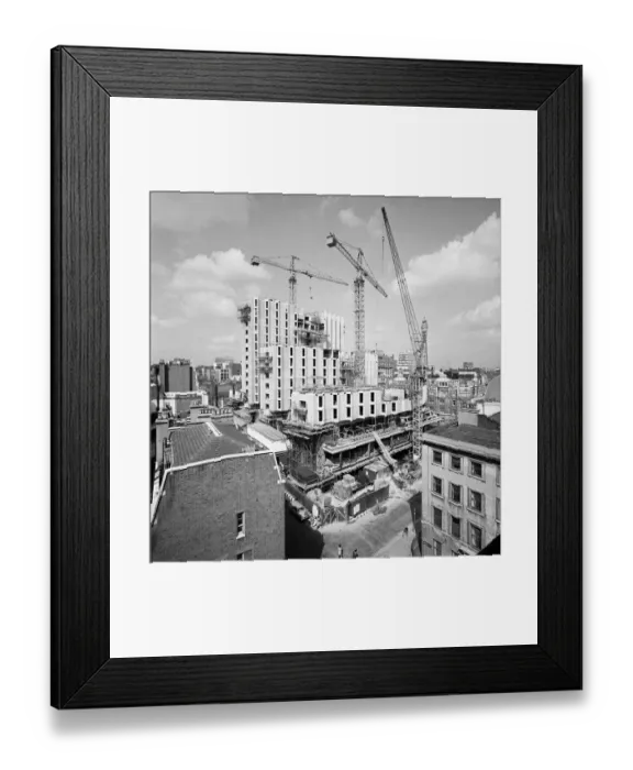 Framed Print : Cranes over the YMCA JLP01_08_099331