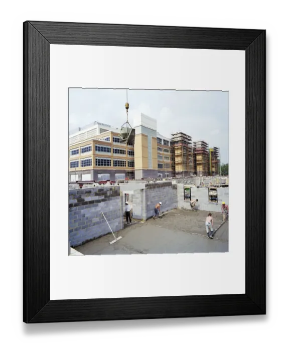 Framed Print : Building a hospital JLP01_10_50843 Framed Print : Building a hospital JLP01_10_50843