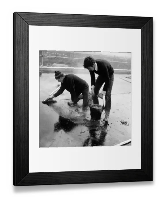 Framed Print : Asphalt roofing JLP01_08_080780