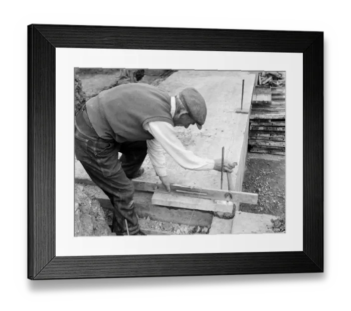 Framed Print : Checking floor level JLP01_08_053125a