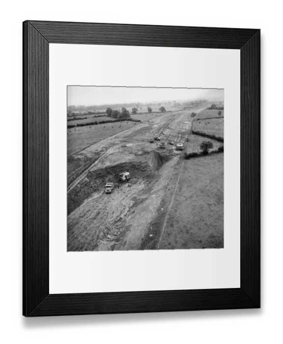 Framed Print : Groundworks for the motorway JLP01_08_051773