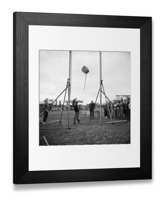 Framed Print : Hay bale tossing JLP01_09_771210