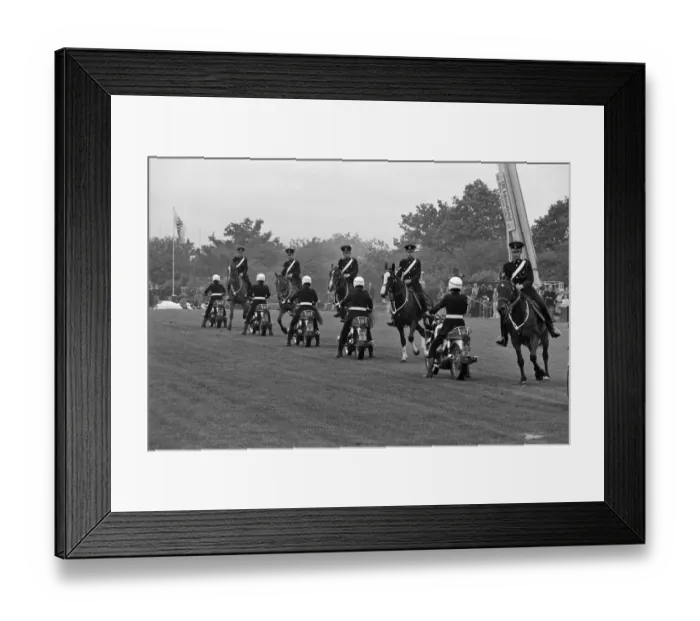 Framed Print : Bikes and horses JLP01_09_771213