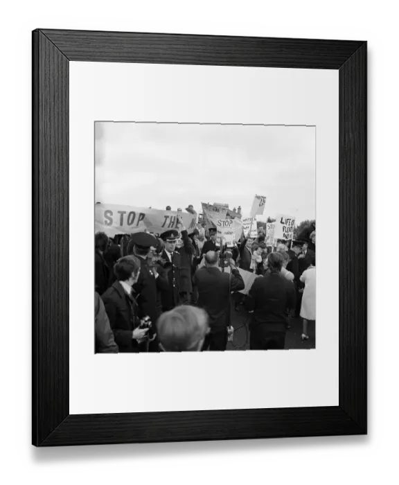 Framed Print : Filming a protest JLP01_08_085067j