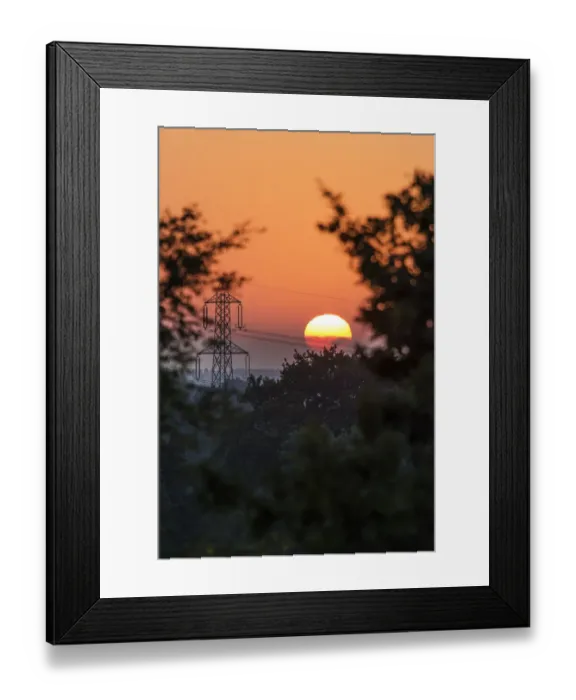 Framed Print : Pylons at sunrise DP178057 Framed Print : Pylons at sunrise DP178057