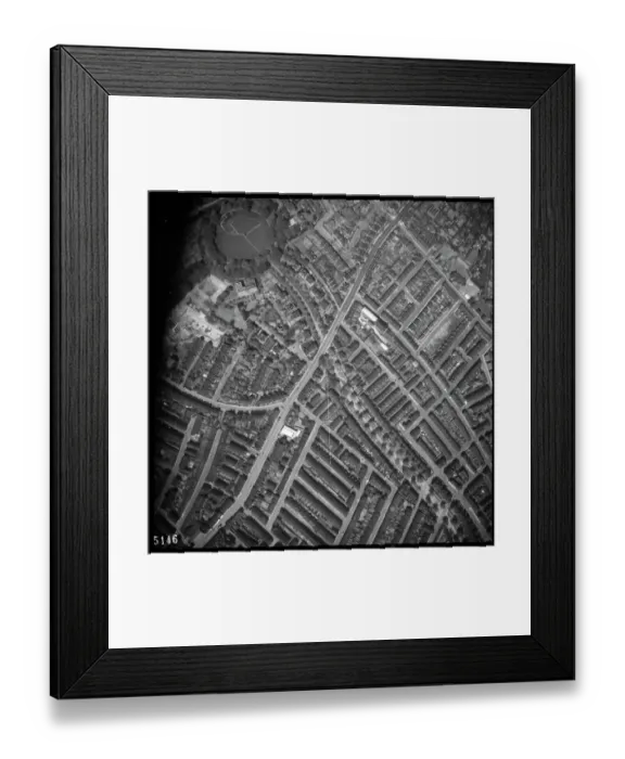 Framed Print : RAF vertical aerial photograph
