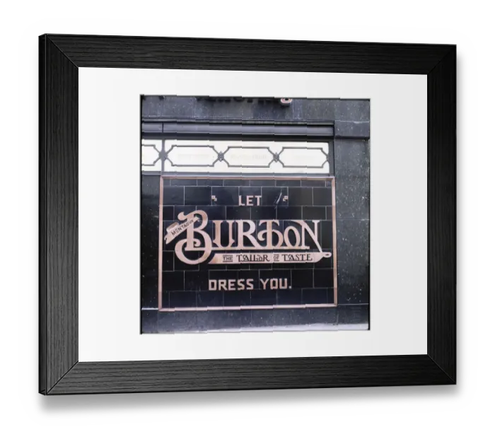 Framed Print : Burtons signage MBC01_04_009