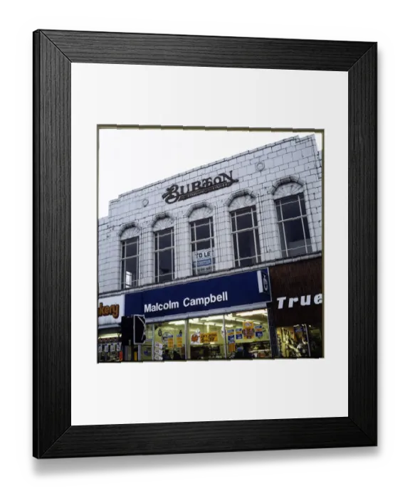 Framed Print : Burtons signage Dumbarton MBC01_04_249