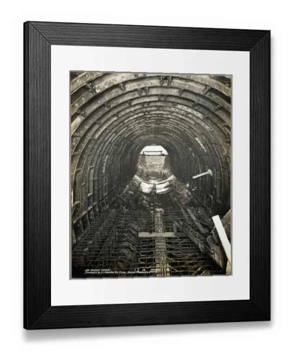 Framed Print : Constructing the Mersey tunnel MTA01_02_03