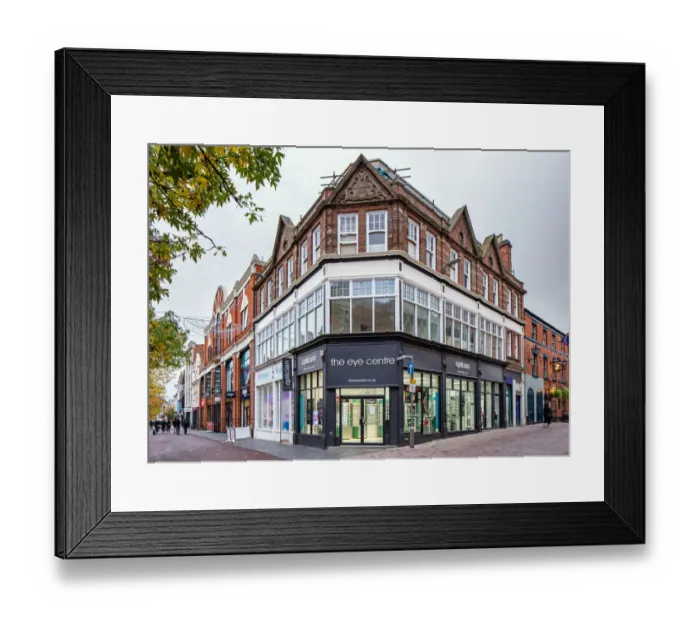 Framed Print : High Street shops DP311688