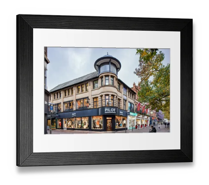 Framed Print : High Street shops DP311689