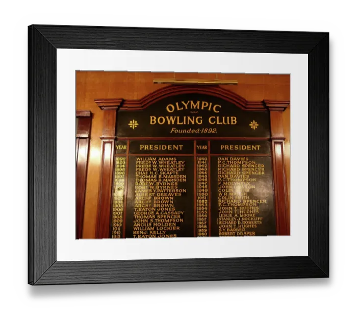 Framed Print : Honours board PLA01_02_009