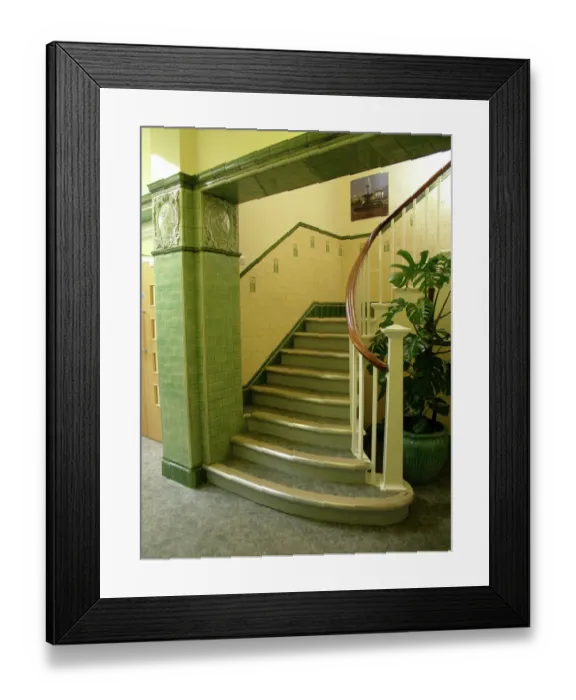 Framed Print : Faience tiled staircase PLA01_02_122