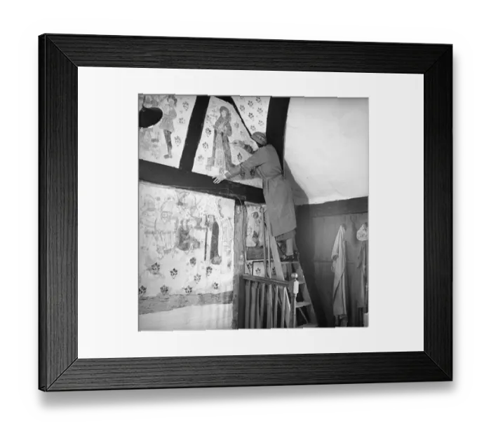 Framed Print : Wall painting conservation a62_02840 Framed Print : Wall painting conservation a62_02840