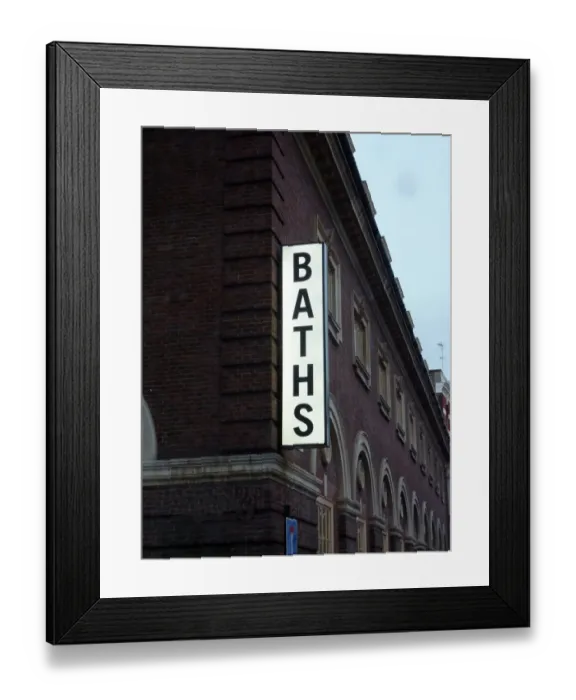Framed Print : Baths sign PLA01_03_0122 Framed Print : Baths sign PLA01_03_0122