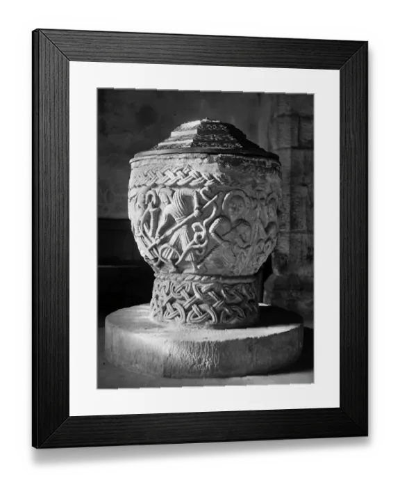 Framed Print : Eardisley font BB49_00390 Framed Print : Eardisley font BB49_00390