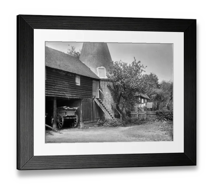 Framed Print : Oasthouse and stowage barn MCF01_02_1572