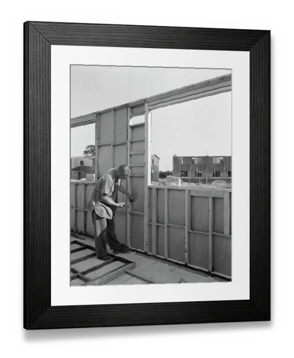 Framed Print : Post-War prefabrication P_H00212_007