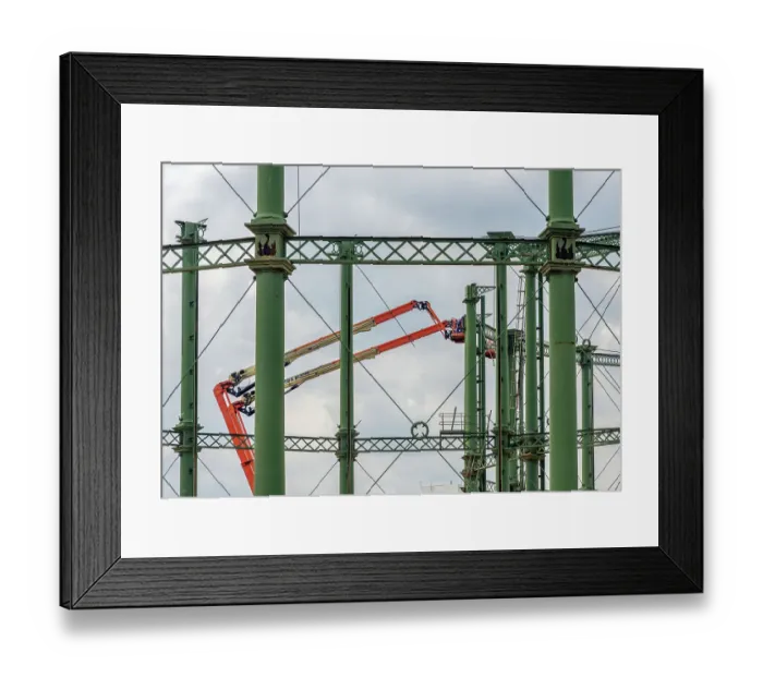 Framed Print : Removing gas holders DP413865