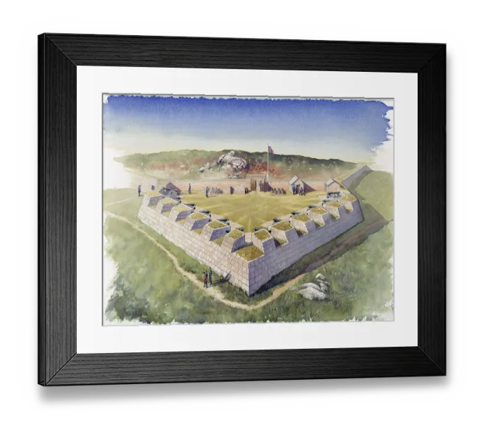 Framed Print : Woolpack Battery c. 1740s IC171_009