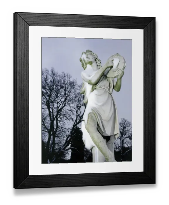 Framed Print : Snow covered statue at Wrest Park K030015