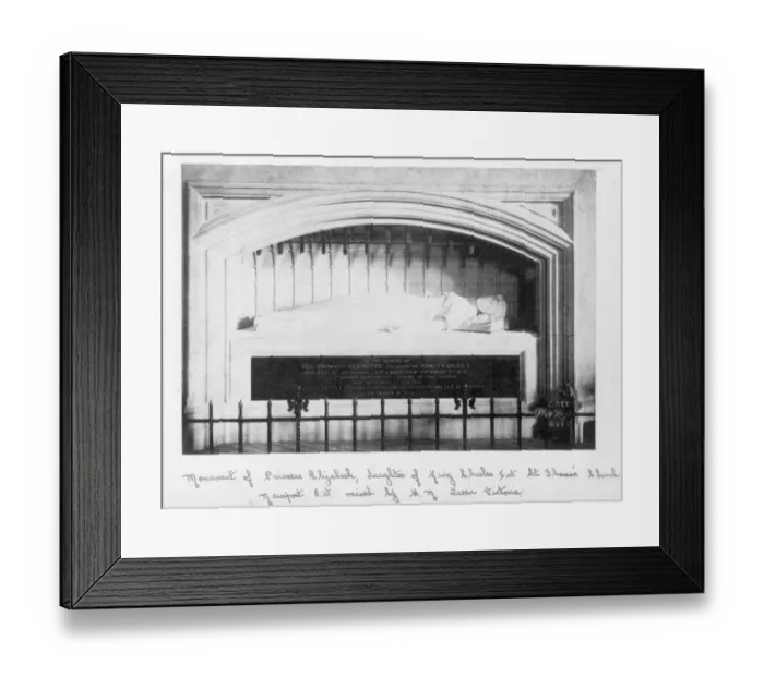 Framed Print : Monument of Princess Elizabeth daughter of King Charles I D880021b