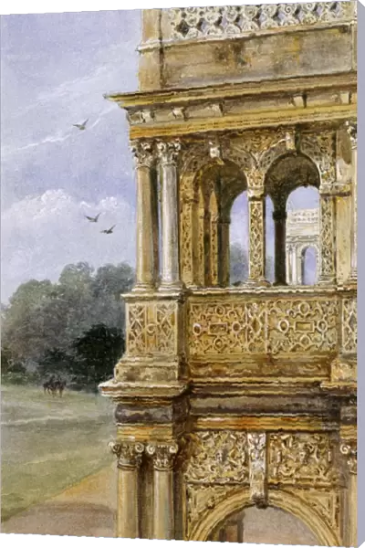 Watercolour of the South porch, Audley End House K991259