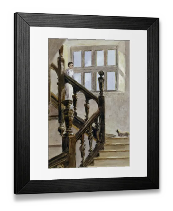 Framed Print : Watercolour of the North stairs, Audley End House K991260 Framed Print : Watercolour of the North stairs, Audley End House K991260