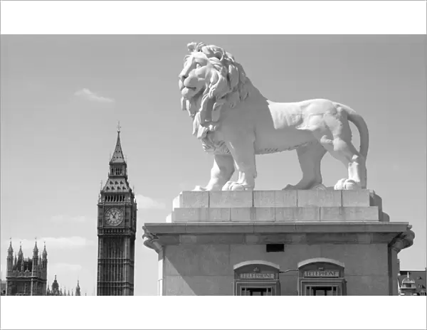 Coade lion and Big Ben a98_05642