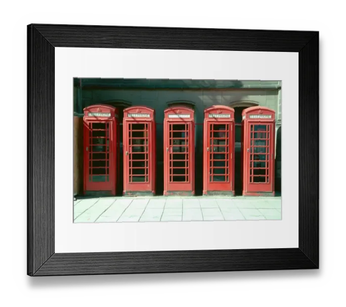 Framed Print : Telephone Boxes