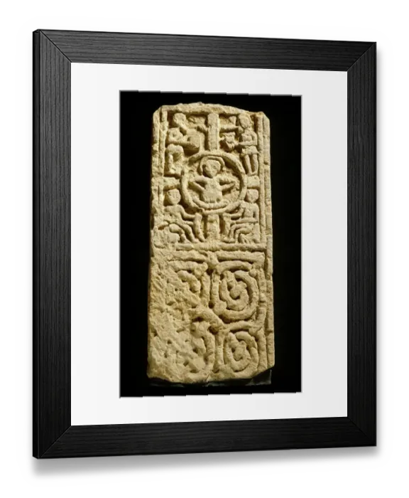Framed Print : Lindisfarne Viking stone J870085