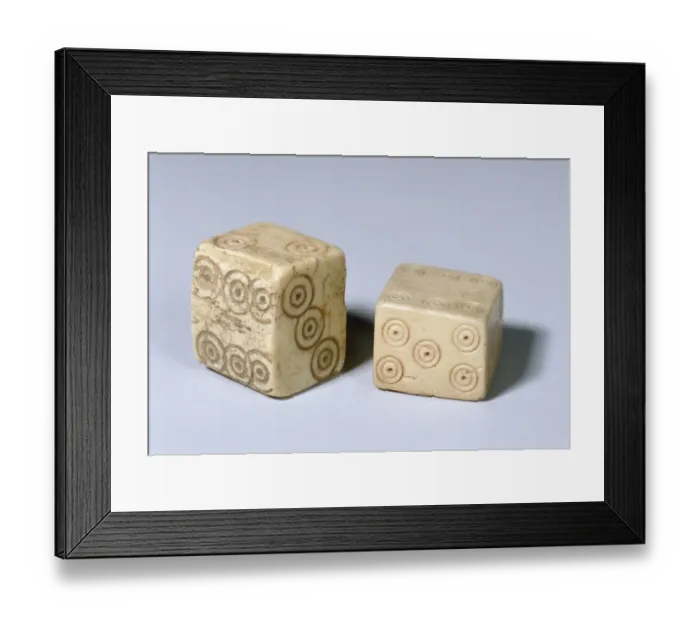 Framed Print : Roman bone dice K981122 Framed Print : Roman bone dice K981122