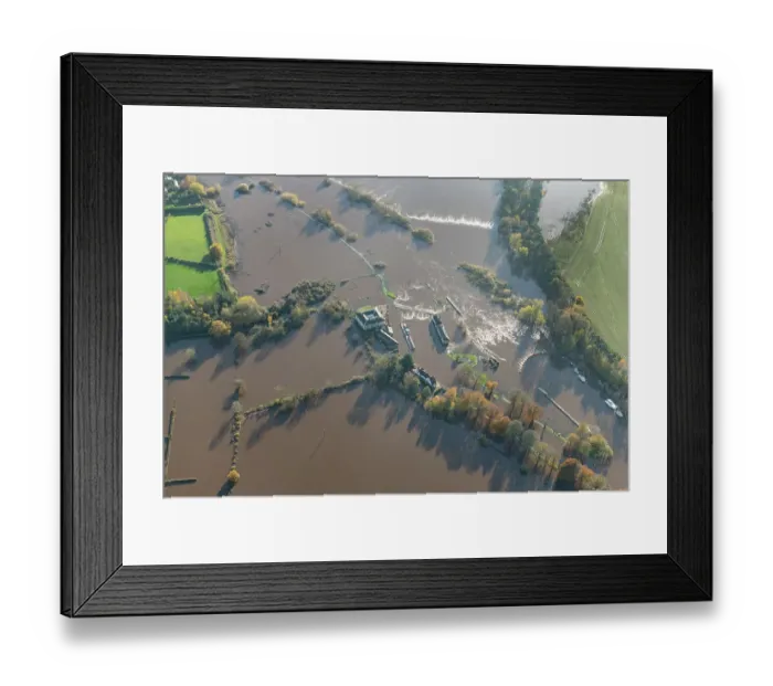 Framed Print : Flooding on the River Ouse, Naburn Lock 34238_024