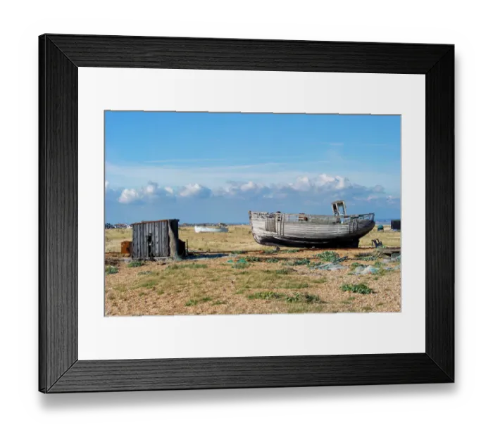 Framed Print : Fishing boat, Dungeness Beach N100297