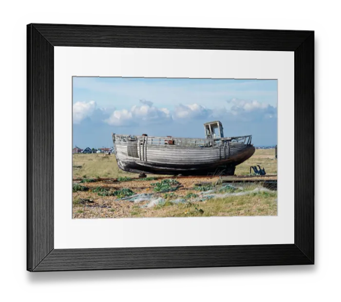 Framed Print : Fishing boat, Dungeness Beach N100298 Framed Print : Fishing boat, Dungeness Beach N100298