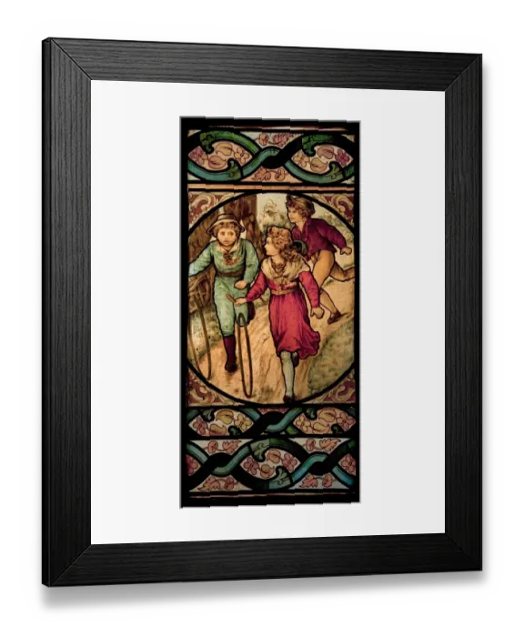 Framed Print : Decorative glass, Great Yarmouth Row Houses N090576