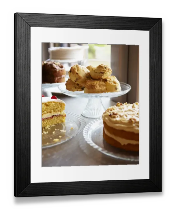 Framed Print : Cakes and scones N100326