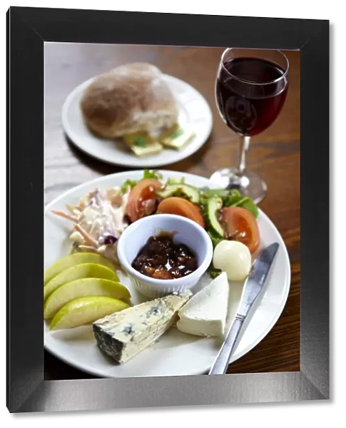 Ploughmans lunch with a glass of wine N100332