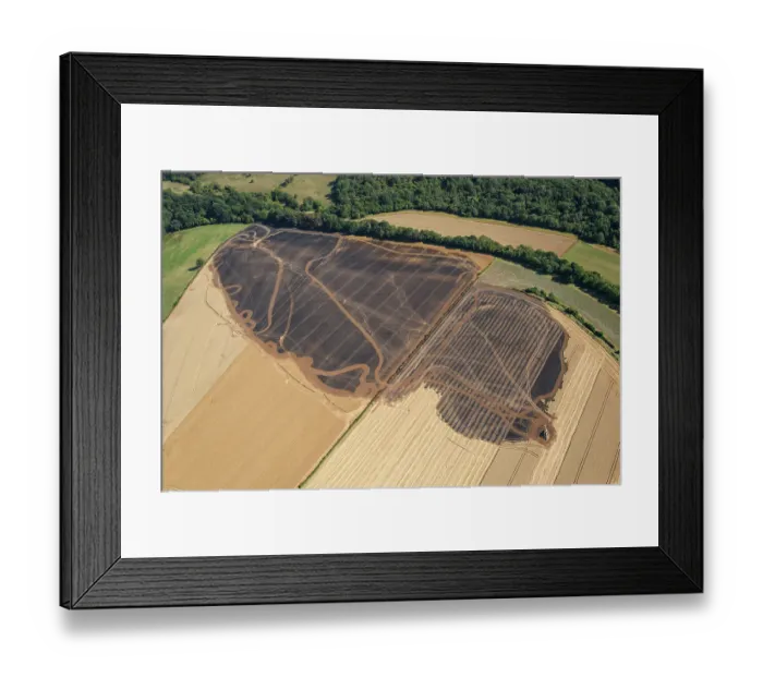 Framed Print : Fire scorched fields near Pleasley, Derbyshire 34262_040