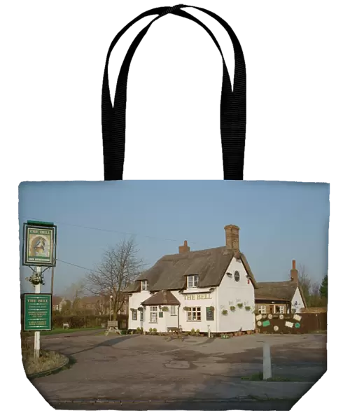 The Bell. Timber-framed public house in Bedfordshire. IoE 36696