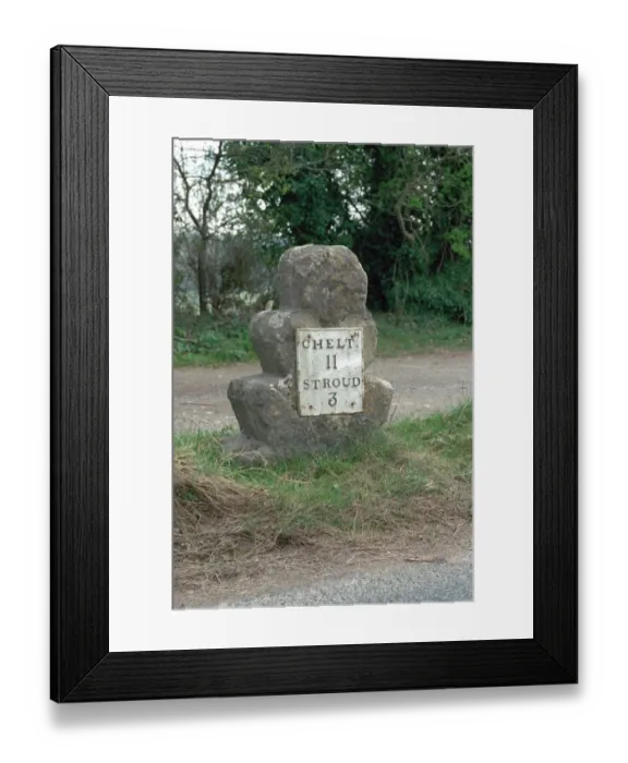 Framed Print : Milestone. An unusual triple-stepped stone pillar. IoE 133201